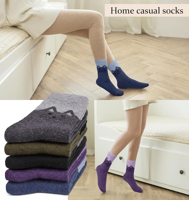 YSense Wool Socks for Women, Winter Boot Socks Stocking Stuffers Gifts for Women Warm Crew Hiking - Image 5